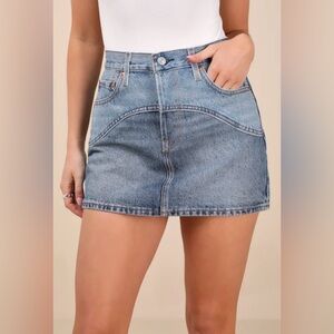 Levi’s Western Icon Medium Wash Denim Mini Skirt NWT